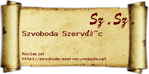 Szvoboda Szervác névjegykártya